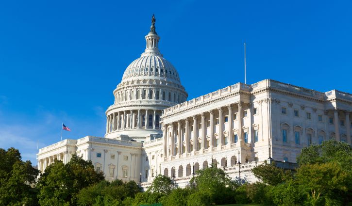 Capitol building Washington DC sunlight day USA US congress