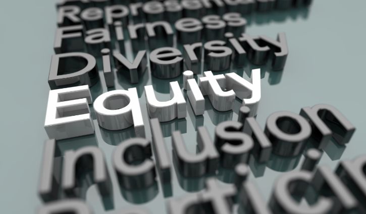 Equity Diversity Inclusion Fairness Equality Words 3d Illustration