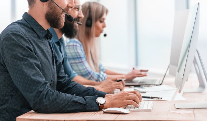 salespeople on the phone