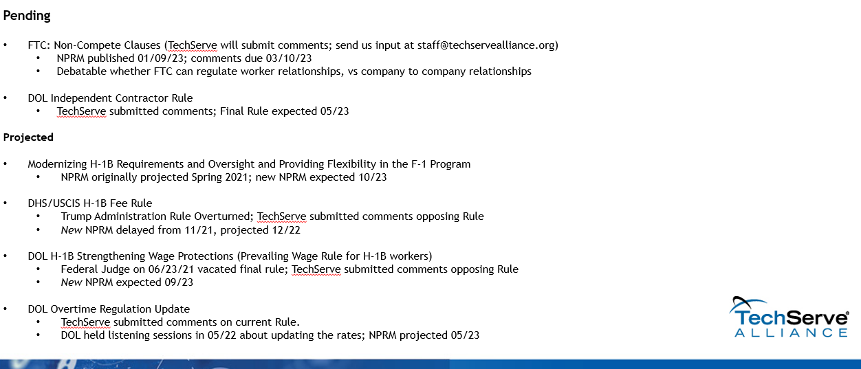Proposed NPRMs - IT & Engineering Staffing Resources Proposed NPRMs